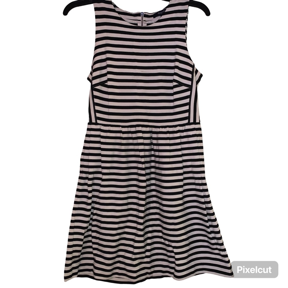 Madewell Black and White Stripe Sleeveless Dress Size S